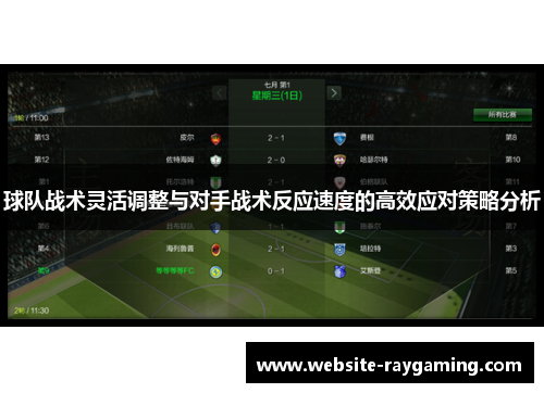 球队战术灵活调整与对手战术反应速度的高效应对策略分析