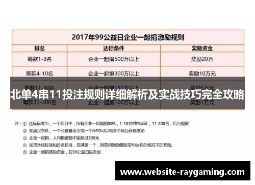 北单4串11投注规则详细解析及实战技巧完全攻略